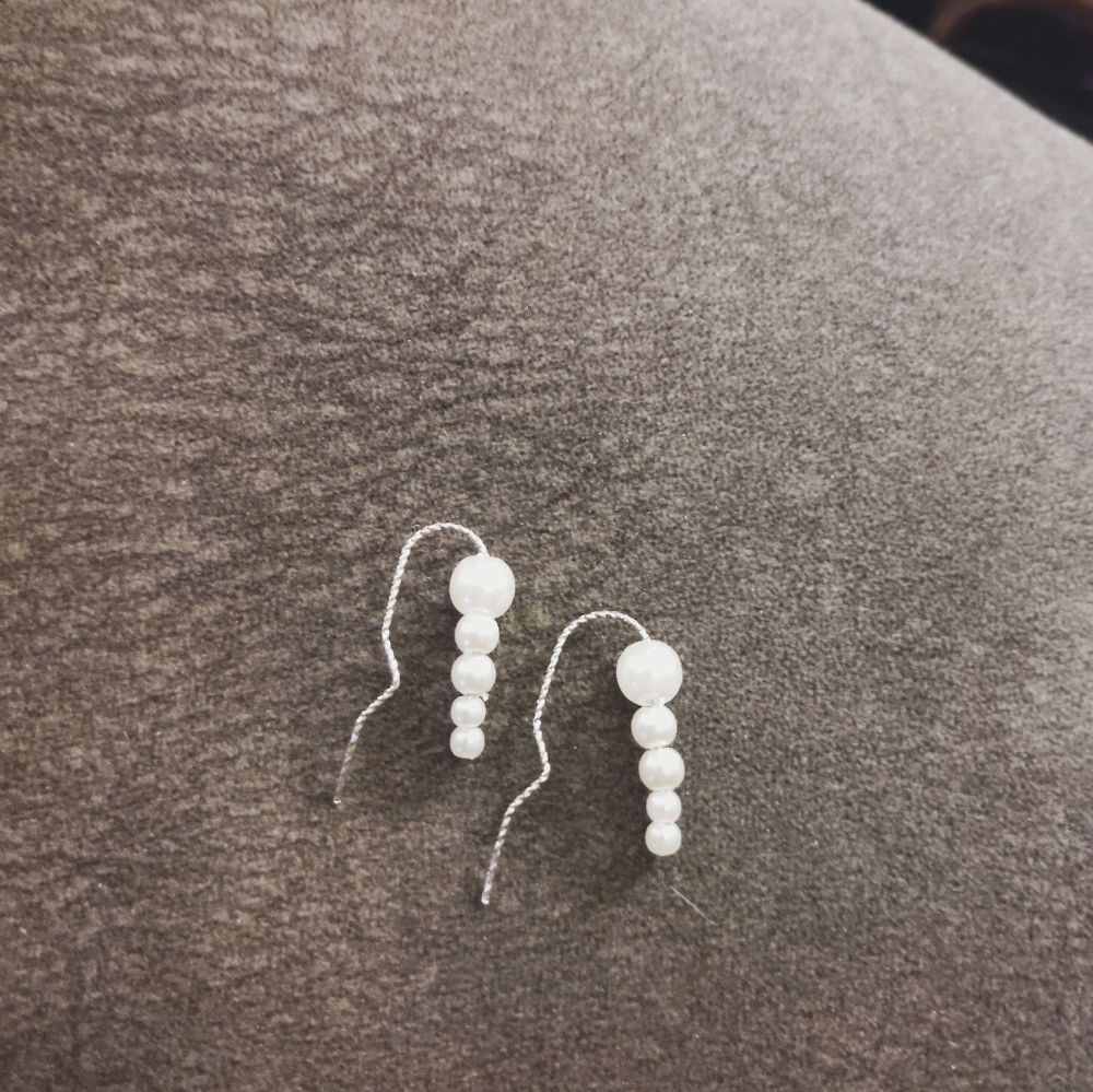Elegant White Pearl Drop Earrings